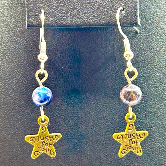 Handmade Moon & Star Necklace Set with Natural Tiger Eye and Lava Rock Stones! - Picture 9 of 13